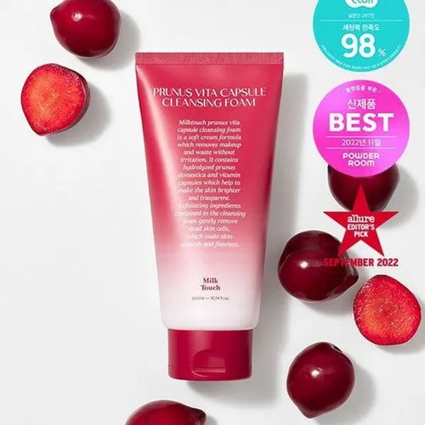 Milk Touch Plum Vita Capsule Cleansing Foam 300g - EmpressKorea