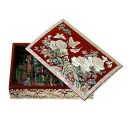 Mother-of-Pearl Round Business Card - Mokdan Red - EmpressKorea