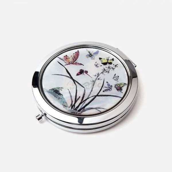 Mother-of-pearl Hand Mirror - Orchid made in Korea - EmpressKorea