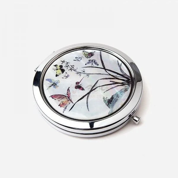 Mother-of-pearl Hand Mirror - Orchid made in Korea - EmpressKorea
