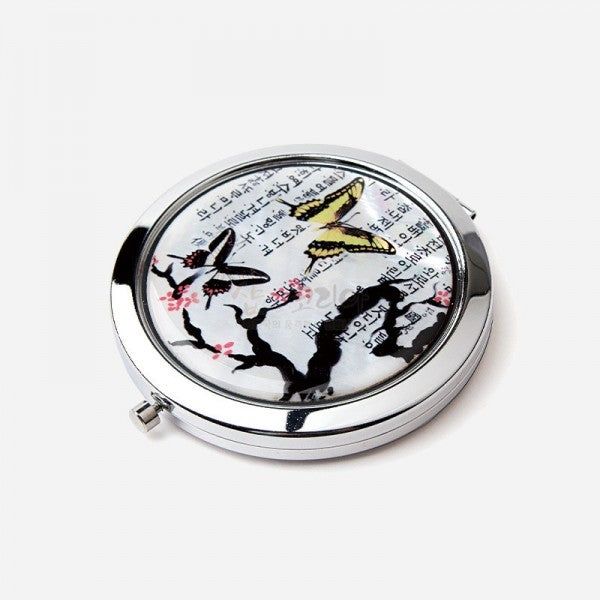 Mother-of-pearl Hand Mirror - Plum Butterfly made in Korea - EmpressKorea