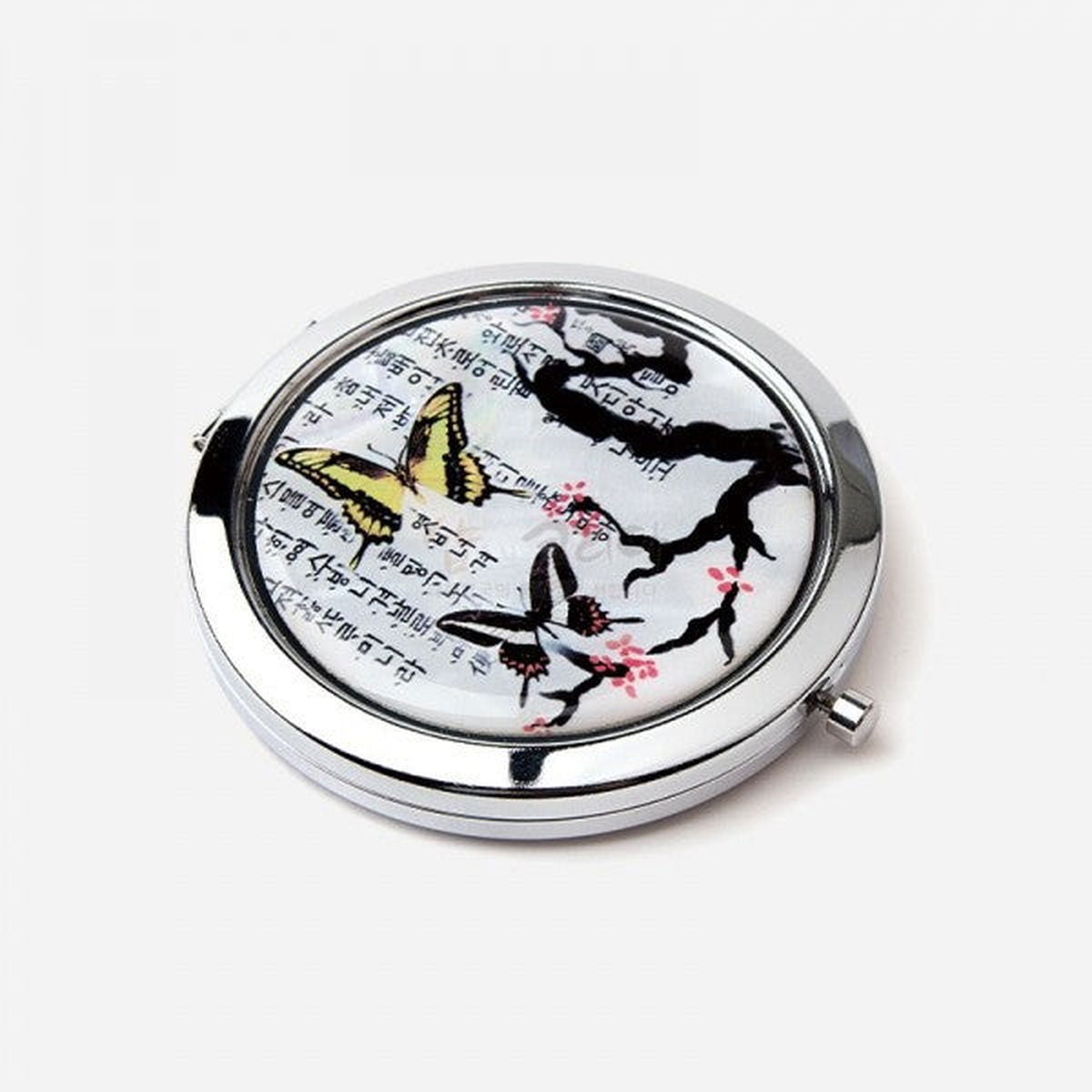 Mother-of-pearl Hand Mirror - Plum Butterfly made in Korea - EmpressKorea