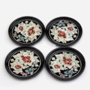 Mother-of-pearl lacquerware coasters set of 4 - Mokdan Butterfly - Made In Korea - EmpressKorea
