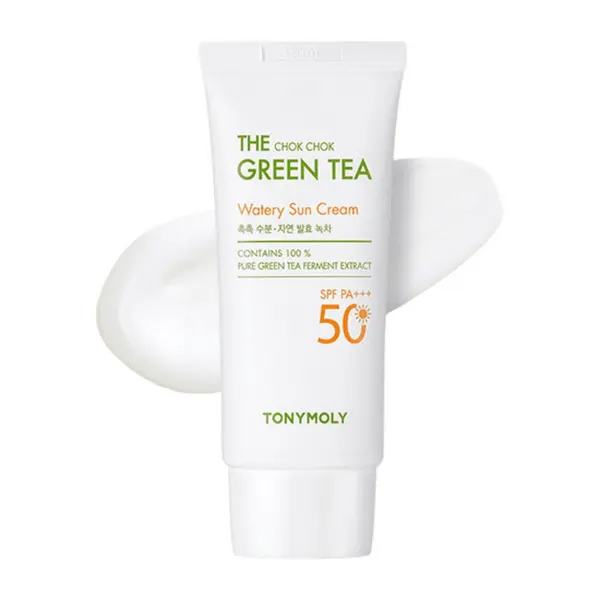 TONYMOLY The Chok Chok Green Tea Watery Sun Cream SPF 50+ PA+++ (1+1) 50ml*2EA - EmpressKorea