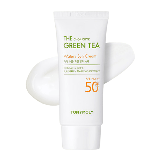 TONYMOLY The Chok Chok Green Tea Watery Sun Cream SPF 50+ PA+++ (1+1) 50ml*2EA - EmpressKorea