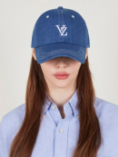 VARZAR 3D Monogram Stitch Over Fit Ball Cap Bluedenim - EmpressKorea