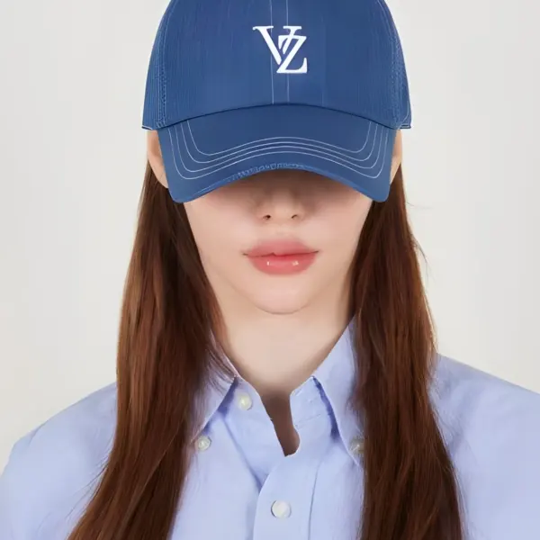 VARZAR 3D Monogram Stitch Over Fit Ball Cap Bluedenim - EmpressKorea