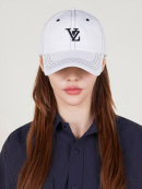 VARZAR 3D Monogram Stitch Over Fit Ball Cap White - EmpressKorea