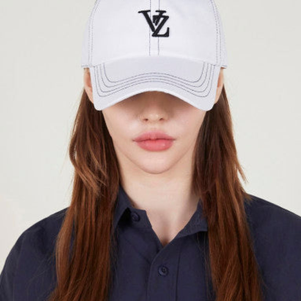 VARZAR 3D Monogram Stitch Over Fit Ball Cap White - EmpressKorea