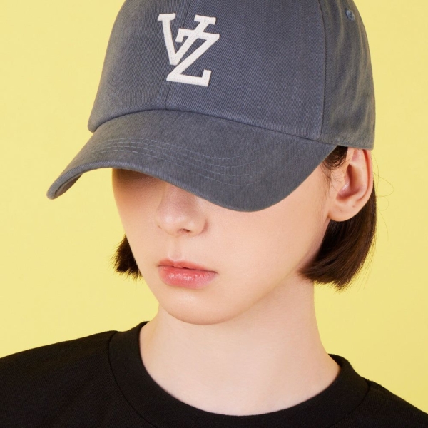 VARZAR Ball Cap Monogram Applique Overfit Washing Ball Cap Charcoal - EmpressKorea