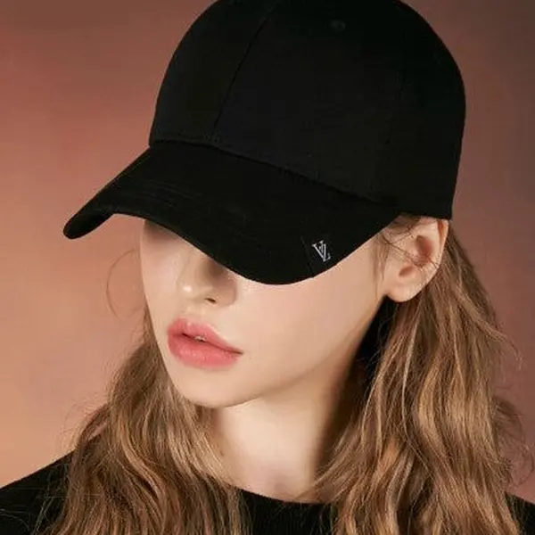 VARZAR Cap Hat Label Visor Overfit Ball Cap Black - EmpressKorea
