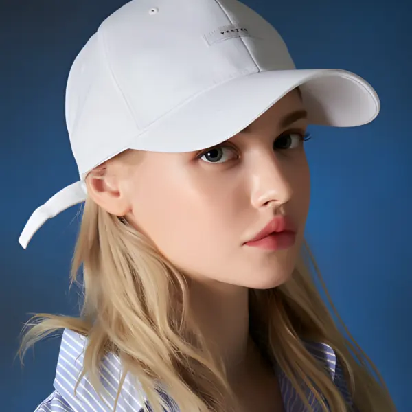 VARZAR Cap Hat Solid Label Overfit Ball Cap White - EmpressKorea