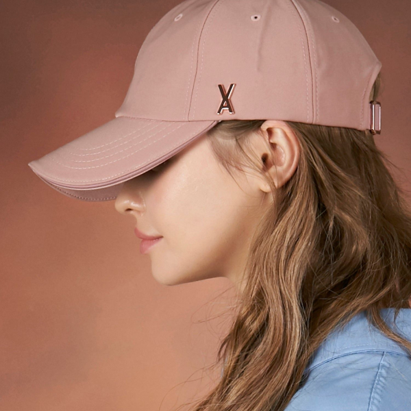 VARZAR Rose gold Stud Overfit Ball Cap Pink - EmpressKorea