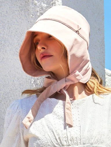 VARZAR studded logo strap bonnet hat - EmpressKorea