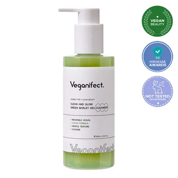 Veganifect Clean And Glow Green Barley Gel Cleanser 205ml - EmpressKorea