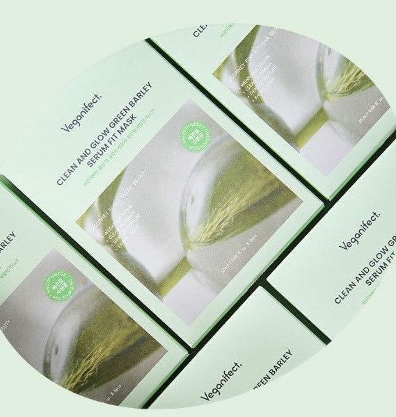 Veganifect Clean & Glow Green Barley Smooth Serum Fit Mask 25ml*5pack - EmpressKorea