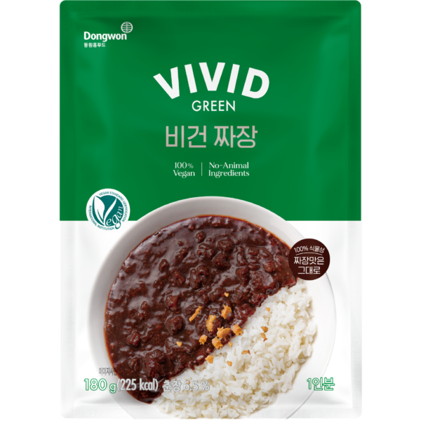 Vivid Green Vegan Jjajang 180g, 2pcs - EmpressKorea
