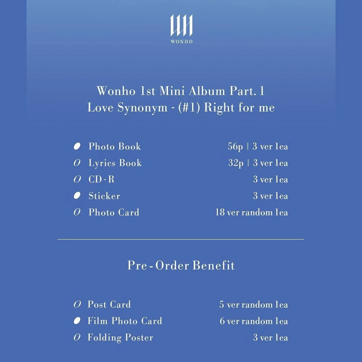 WONHO - 1st Mini Album: Love Synonym (#1) Right for Me - EmpressKorea