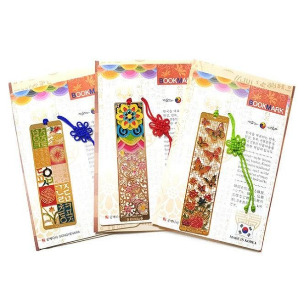 WaraKorea Traditional Pattern Metal Rectangular Bookmark - EmpressKorea