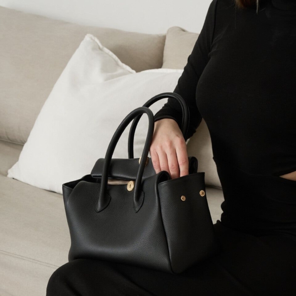 ZIENY Formal Lether Tote Bag [ZENNY BAG]_Black - EmpressKorea