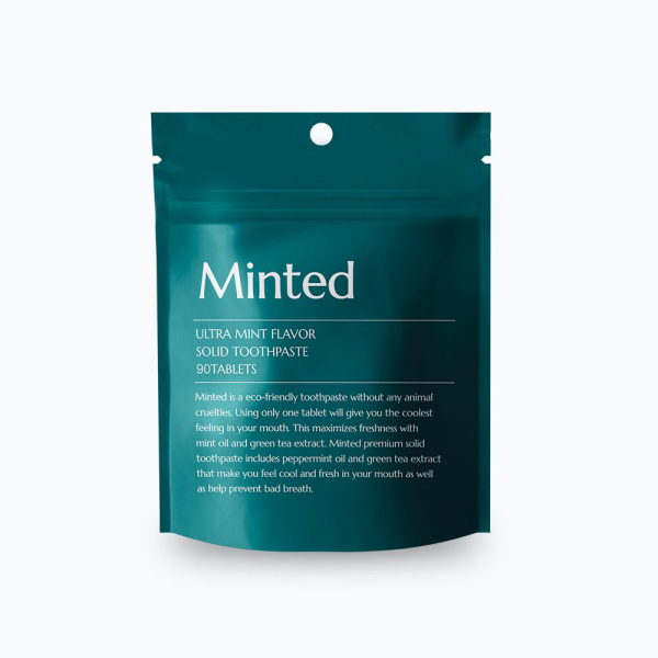 Minted Ultra Mint Flavor Solid Toothpaste Refill 90 Tablets