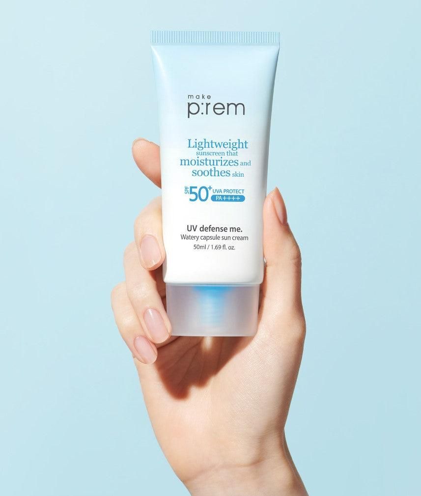 make p:rem UV Defense Me. Watery Capsule Sun Cream SPF 50+ PA++++ 50ml - EmpressKorea