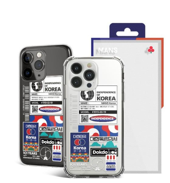 mans Korea Patch iPhone Case Transparent Bumper - EmpressKorea