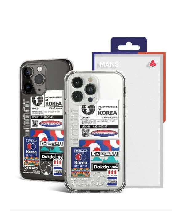 mans Korea Patch iPhone Case Transparent Bumper - EmpressKorea