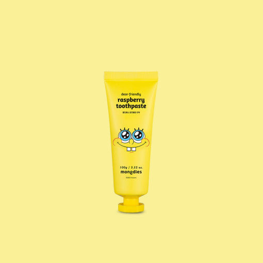 mongdies SpongeBob Raspberry Scent Baby Toothpaste 100g*2ea [Toothpaste for baby who can't spit] - EmpressKorea