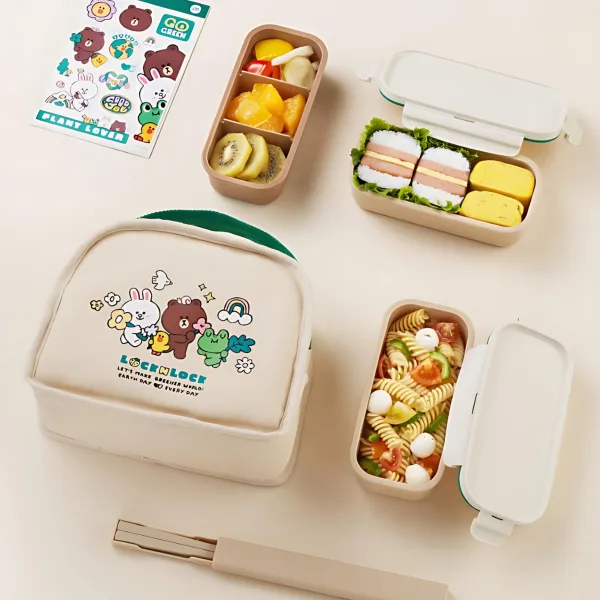 LocknLock Daily Line Friends Cotton 3-Tier Lunch Box