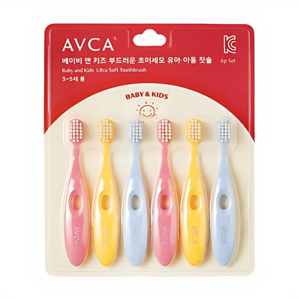 AVCA Baby Kids Soft Ultra-Fine Bristles Infant Toddler Toothbrush 6 Pieces *2ea - Baby & Kids Care