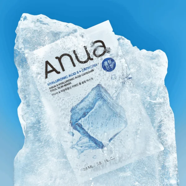 "meta_description": "Experience cooling relief with Anua's mask, featuring hyaluronic acid for deep hydration.",