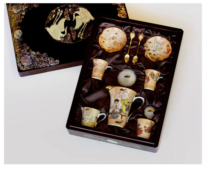 Star Gift Korean Traditional Painting Corto Espresso Coffee Set