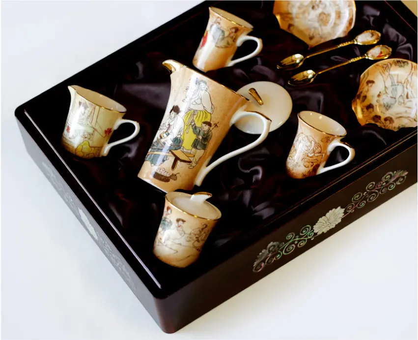 Star Gift Korean Traditional Painting Corto Espresso Coffee Set