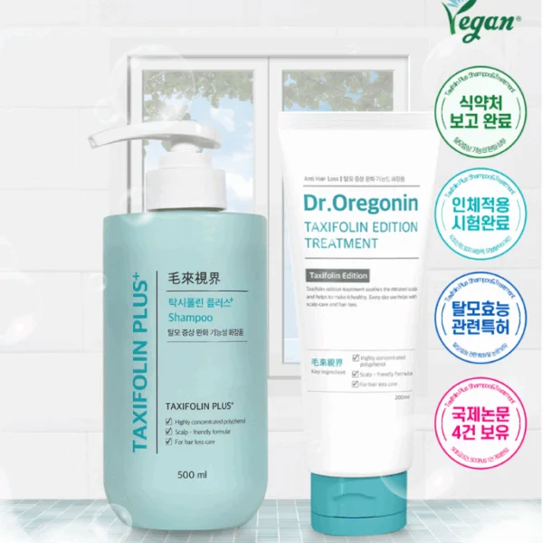 Dr.Oregonin Taxifolin Shampoo 500ml / Taxifolin Edition Treatment 200ml Hair Loss Care Set - Cosmetics