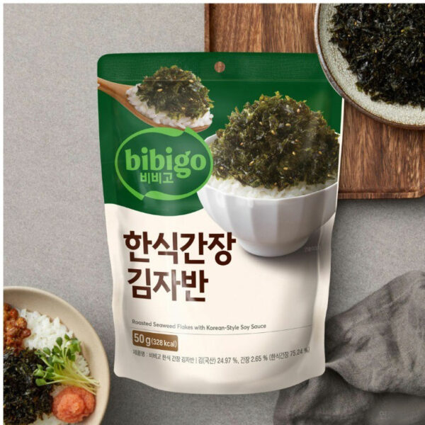Bibigo Korean Soy Sauce Roasted Seaweed Flakes 50g × 3 Packs