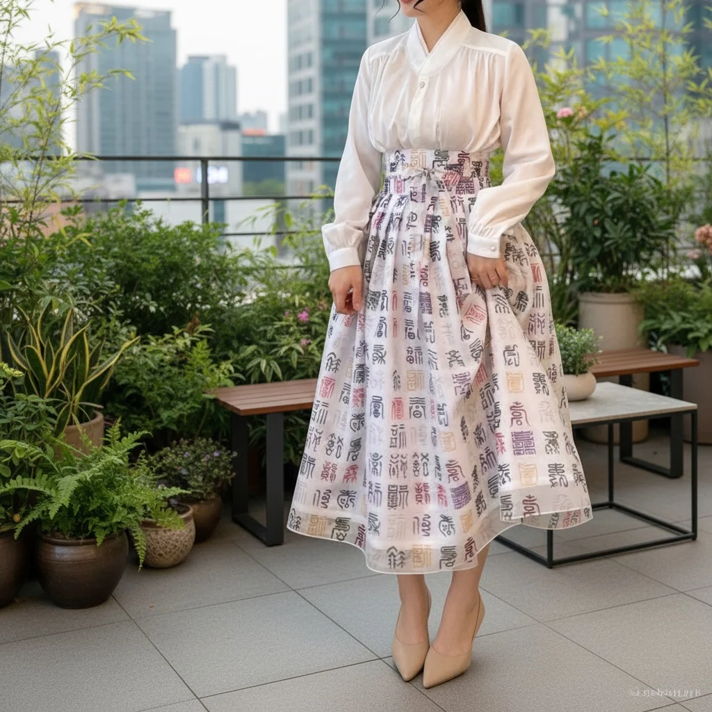 Korea Suhbokmun Waist Skirt - Bottom - View 3