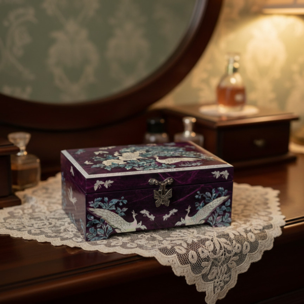 Star Gift Korean paper mother-of-pearl jewelry box [Peacock Design]