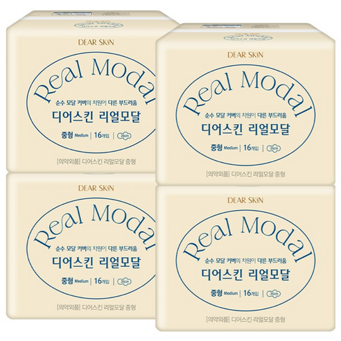 Dear Skin Real Modal Sanitary Pad Medium 16P X 4 Pack