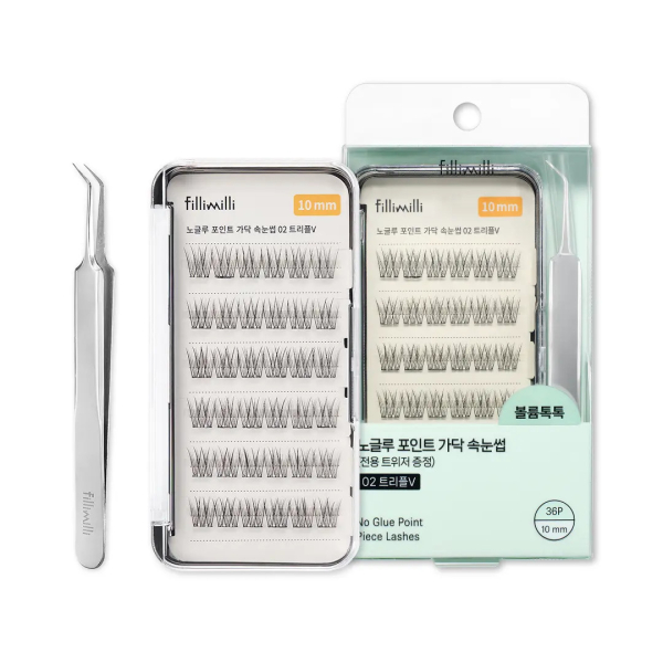 Fillimilli No Glue Point Piece Lashes 02 Triple V 10mm