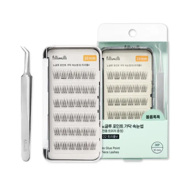 Fillimilli No Glue Point Piece Lashes 02 Triple V 10mm