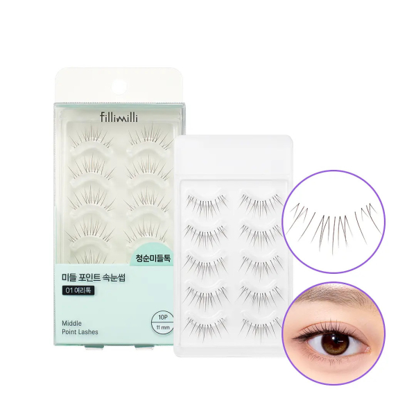 Fillimilli Middle Point Lashes 01 PURE TOK 11mm (10P)