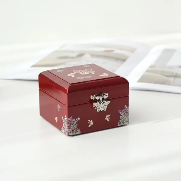 Exquisite Mother-of-Pearl Square Jewelry Box