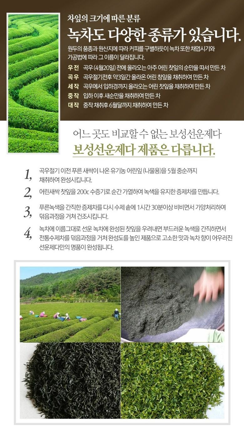 Boseong Seonun Organic Sejak Green Tea Gift Set detail