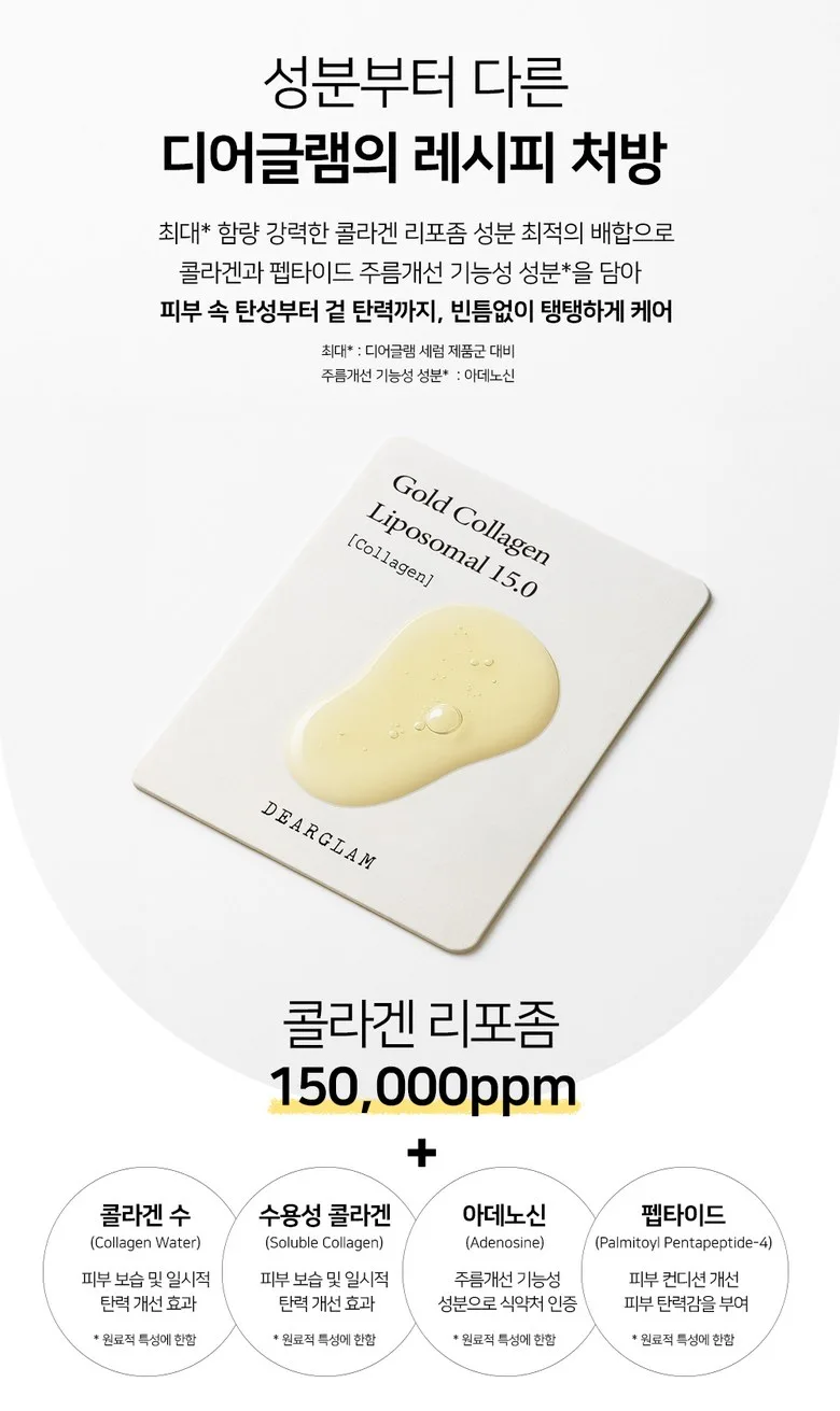Dear Glam Gold Collagen 15.0 Anti-Wrinkle Firming Serum 50ml Details