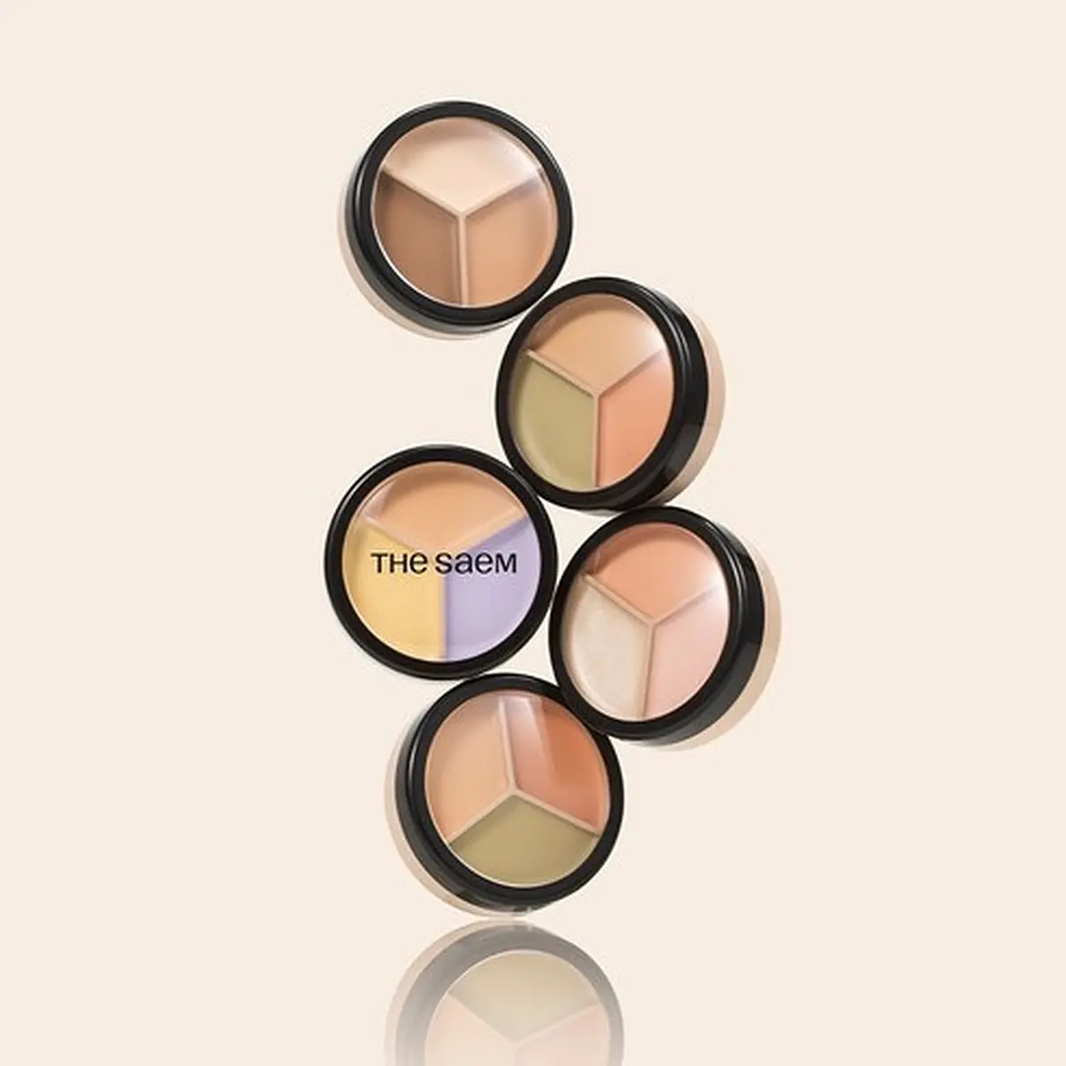 The SAEM Cover Perfection Triple Pot Concealer 13.1g 02 Contour Beige