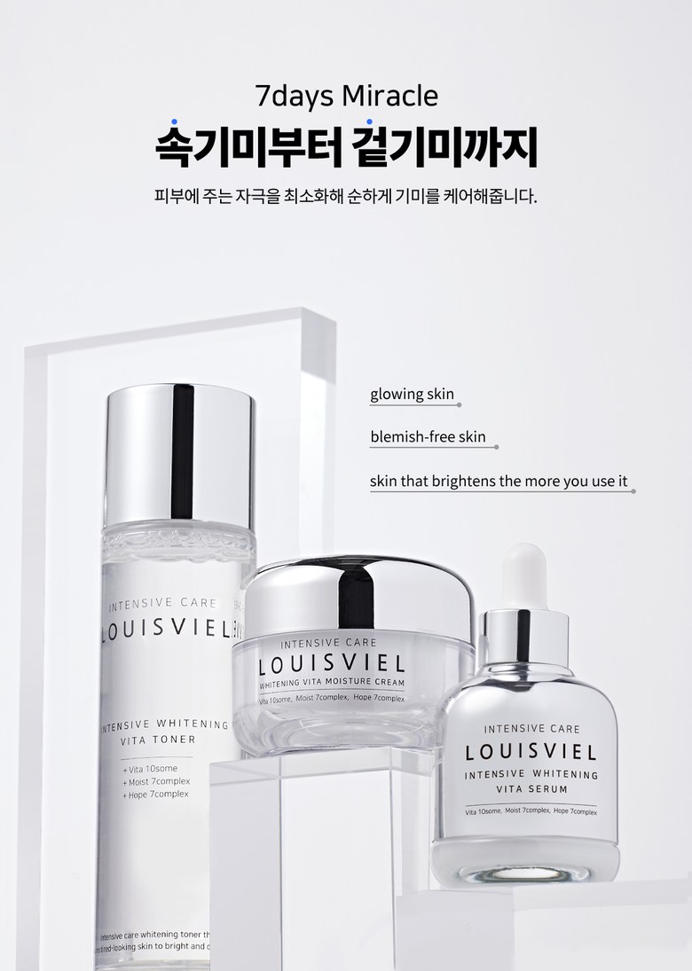 Louis Biel Intensive Whitening Moisture 3-Piece Skincare Set Details