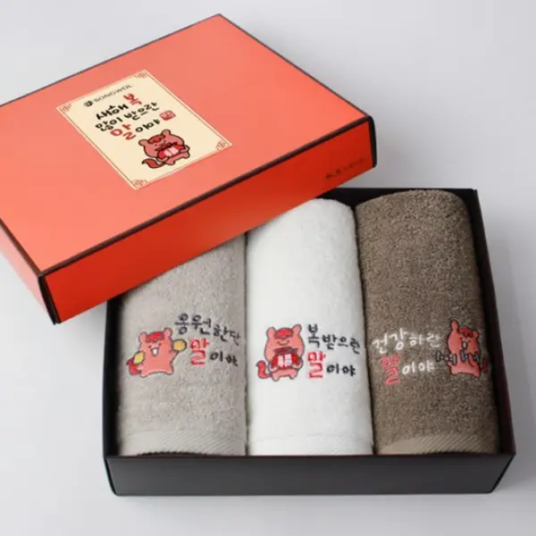 Songwol Towel Fine Embroidery Towel 3P Gift Set