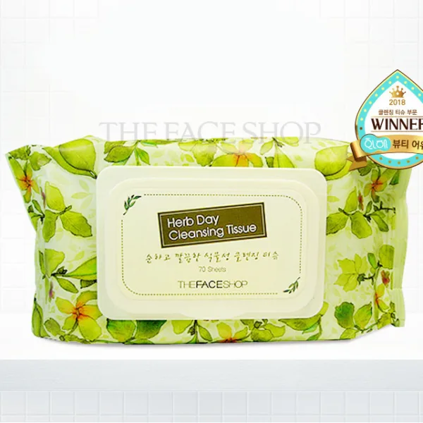 The Face Shop Herb Day Cleansing Tissue 70Sheets