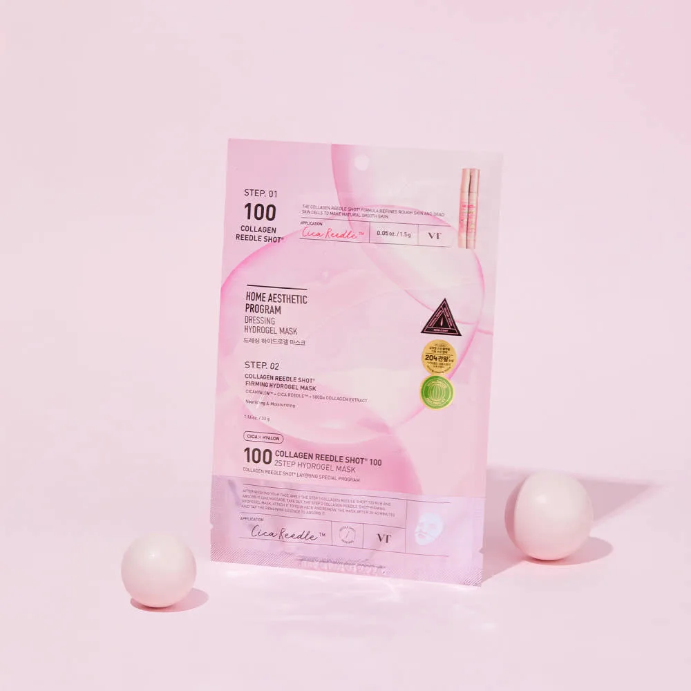 VT COSMETICS Collagen Reedle Shot 100 2 Step Mask 4 Sheets